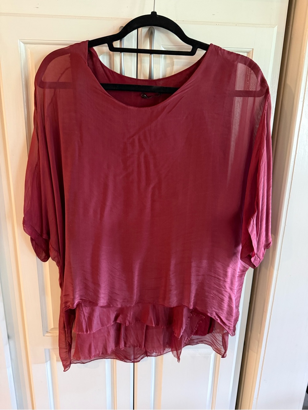 Relaxed Layered Sheer Blouse in Rose